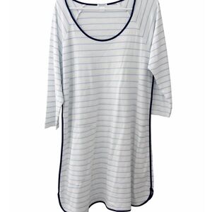 Lake Pajamas Blue Stripe Pima Cotton Nightgown – Size L